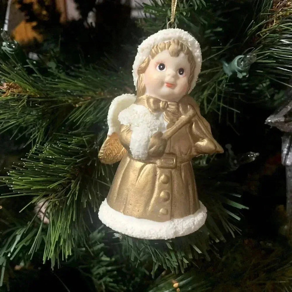 Italian Gold color Little Angel playing a Violin, Christmas blessings. - Picture 2 of 8
